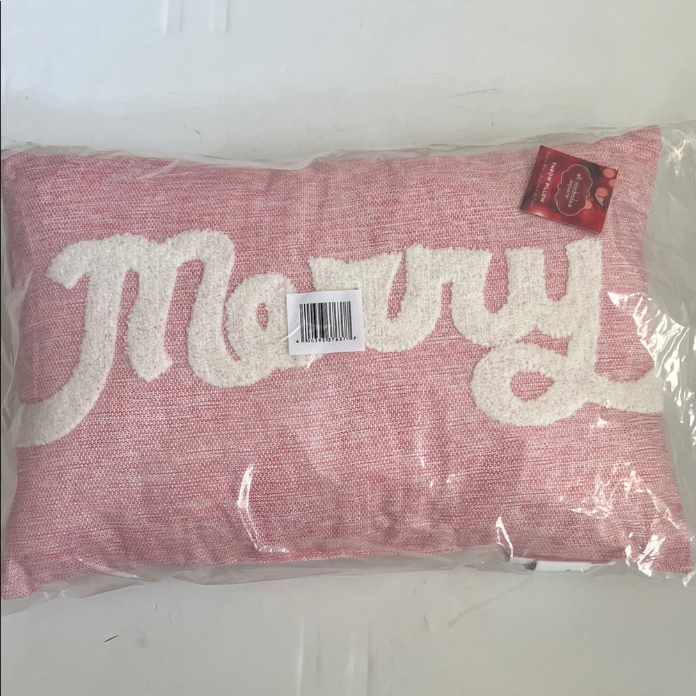 St. Nicholas Square Pink and White Throw Pillow